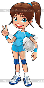 Young volleyball player - vector image