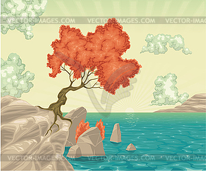 Romantic landscape - vector image