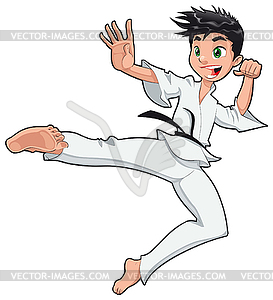 Young boy, Karate Player - color vector clipart