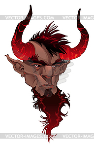 Devil face. Demon`s portrait - vector clip art