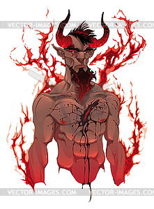 Devil. Demon s portrait - vector clipart