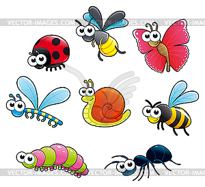 Bugs and snail - vector clip art