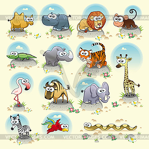 Savannah animals - vector image