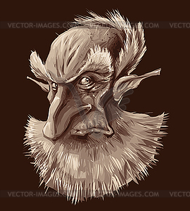 Ancient elf portrait - vector image