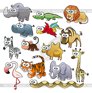 Саванна животных семьи - векторный клипарт / векторное изображение