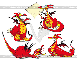 Funny dragons - vector clipart