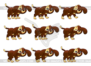 Dog walking animation - vector clip art