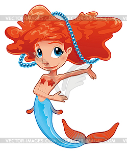 Young mermaid - vector clipart