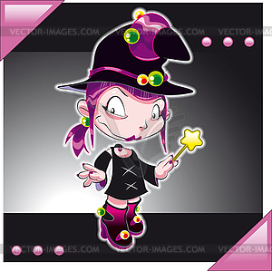 Little Witch - vector clipart