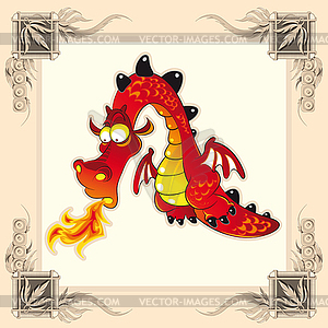 Funny Dragon - vector clip art