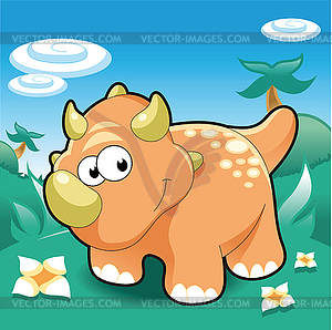 Baby Triceratops - vector image