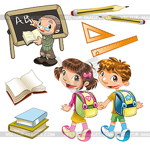 School elements - vector EPS clipart