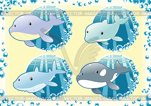 Ocean Family fish - vector clipart