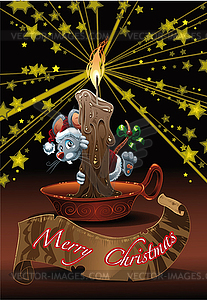 Little Mouse for Christmas - vector clip art