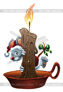 Little Mouse for Christmas - vector clip art