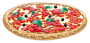 Pizza, italian food - vector image