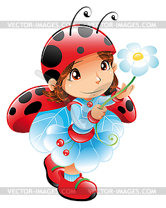 Ladybug Girl - vector clipart