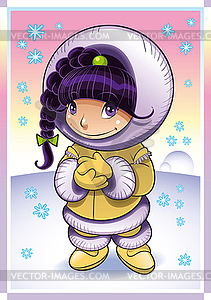 Eskimo Lady - vector clip art