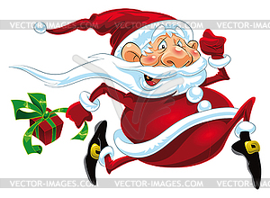 Santa Claus Running - vector image