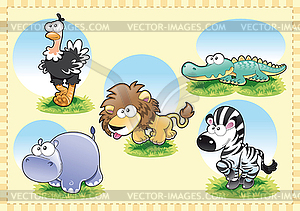 Savannah animal family - vector clipart