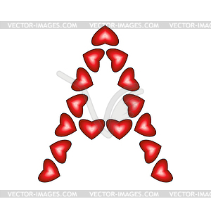 Letter made of hearts - stock vector clipart