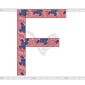 Буквица F из флагов США - векторное изображение
