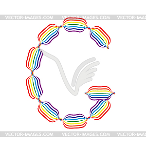 Letter G made in rainbow colors - vector image