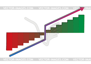 Growth progress with arrow - vector clip art