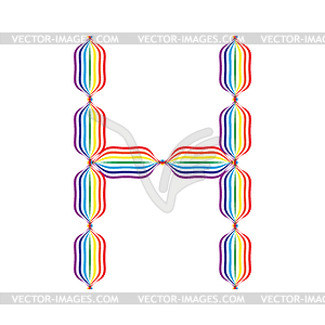 Letter H made in rainbow colors - vector EPS clipart