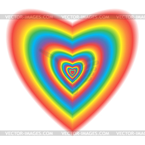 Big Heart in Rainbow Colors - stock vector clipart