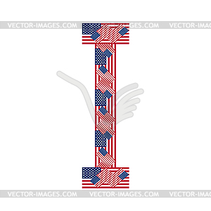 Буквица я сделал флаги США - векторный дизайн