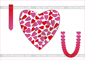 I Love You message with red-pink hearts - royalty-free vector image