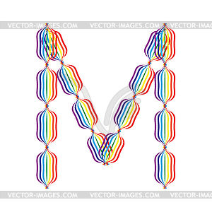 Letter M made in rainbow colors - vector clipart