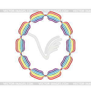 Letter O made in rainbow colors - stock vector clipart