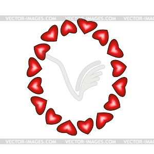 Letter O made of hearts - vector clipart