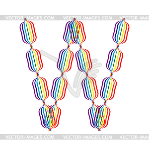 Letter W made in rainbow colors - vector clip art