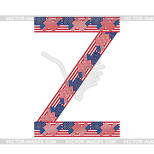 Letter Z made of USA flags - vector EPS clipart