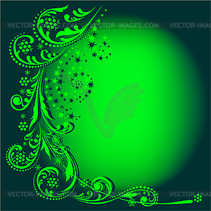 Winter green background - vector image