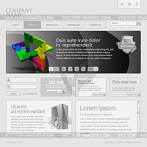 Gray Website Template 960 Grid.  - color vector clipart