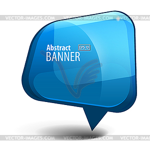 Shiny gloss blue banner  - vector image