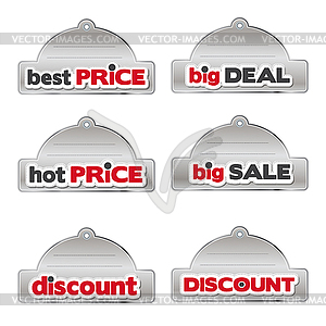 Set of promotional labels - vector image