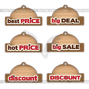 Set of promotional labels - vector clip art