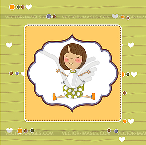 New baby girl announcement card - royalty-free vector image