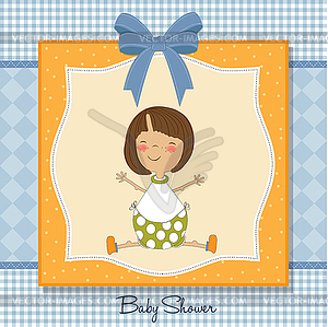 New baby girl announcement card - vector clip art