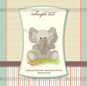 Нежный открытка со слоном - векторный клипарт EPS