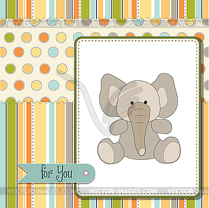 Delicate greeting card with elephant - vector image