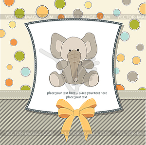 Delicate greeting card with elephant - vector clipart