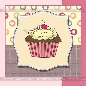 Birthday cupcake - vector clipart