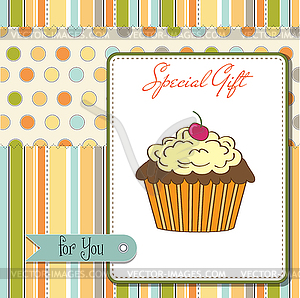 Birthday cupcake - vector clipart