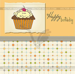 День рождения кекс - векторное изображение клипарта